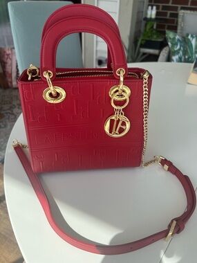 La Festin Red Inspired Handbag Purse Bag NEW